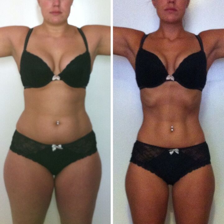 Diyet ve egzersiz yardımı ile bir haftada kilo veren bir kızın sonucu